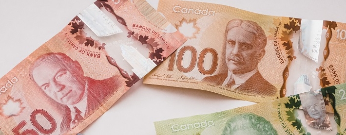 Canadian paper dollar bills - $50, $100, $20