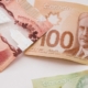 Canadian paper dollar bills - $50, $100, $20