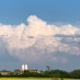 Gravelbourg skyline with storm clouds about the town.