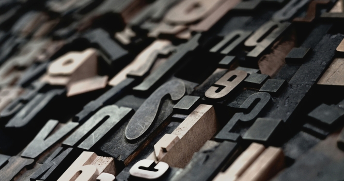 block letters for printing or a typewriter