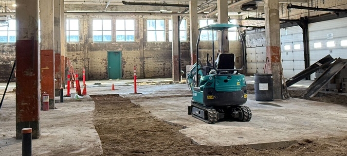 the Saskatoon bus barns under construction