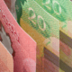 Canadian Paper Money splayed out from $50 to $20 dollars