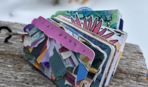 collage tags by artist Leanne Tremblay