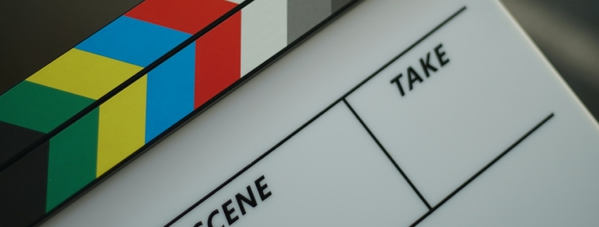 Film sign indicating what take and what scene is being filmed