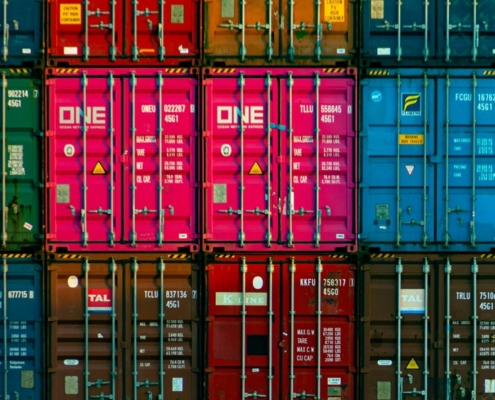 Stacked Shipping containers