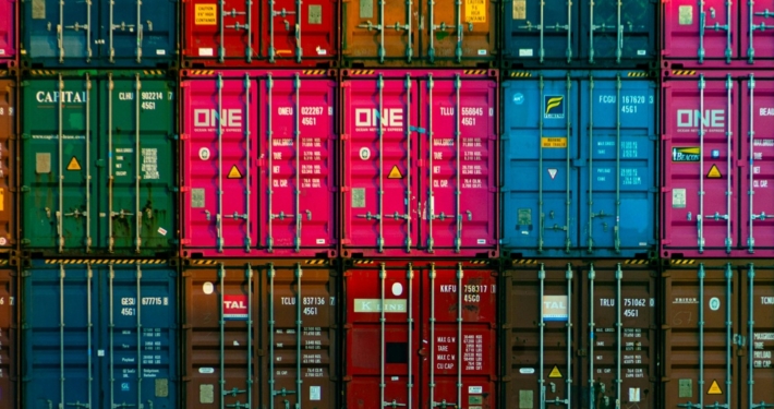 Stacked Shipping containers